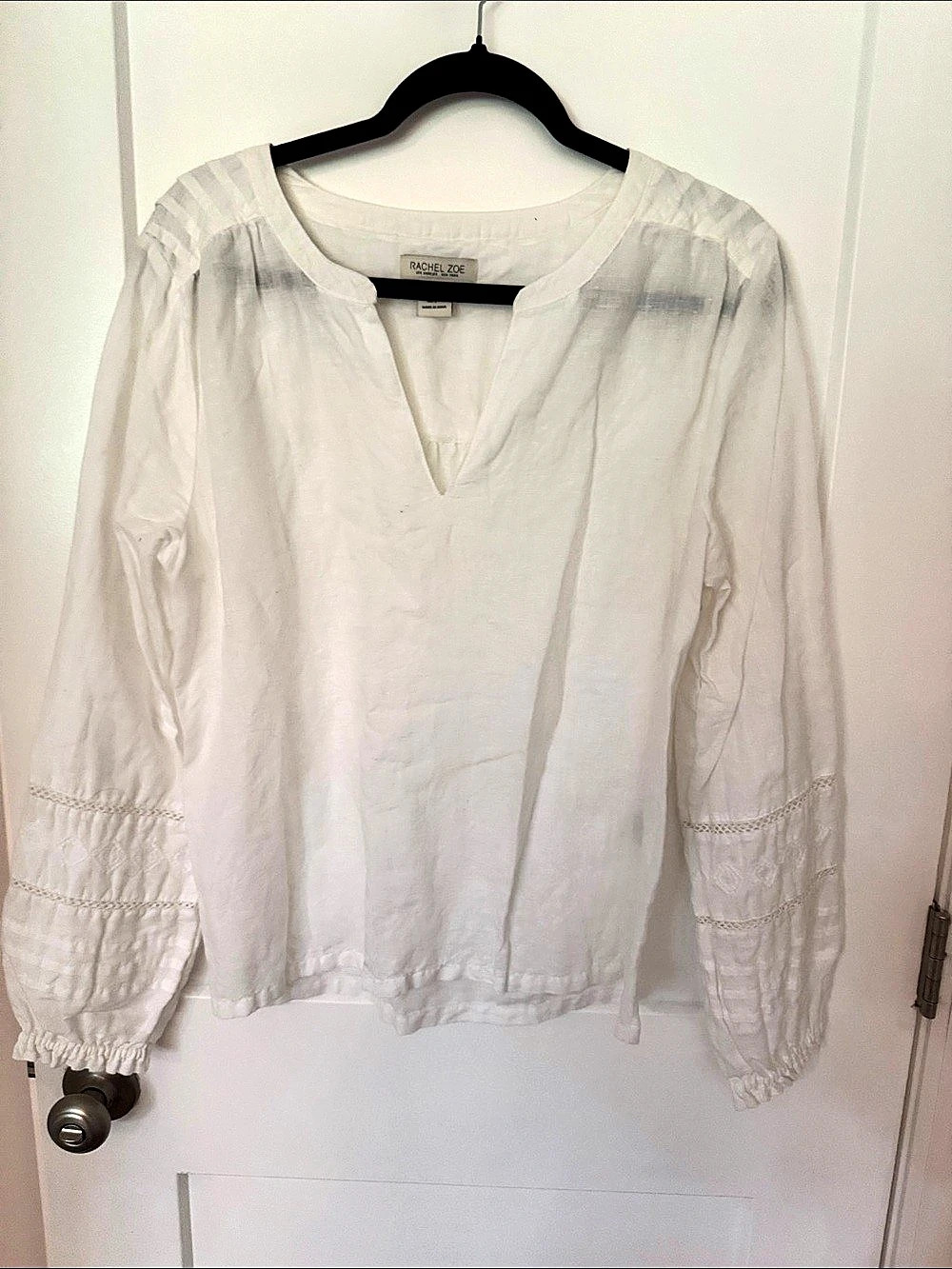 Rachel Zoe Sleeve Blouse in White Large Like New